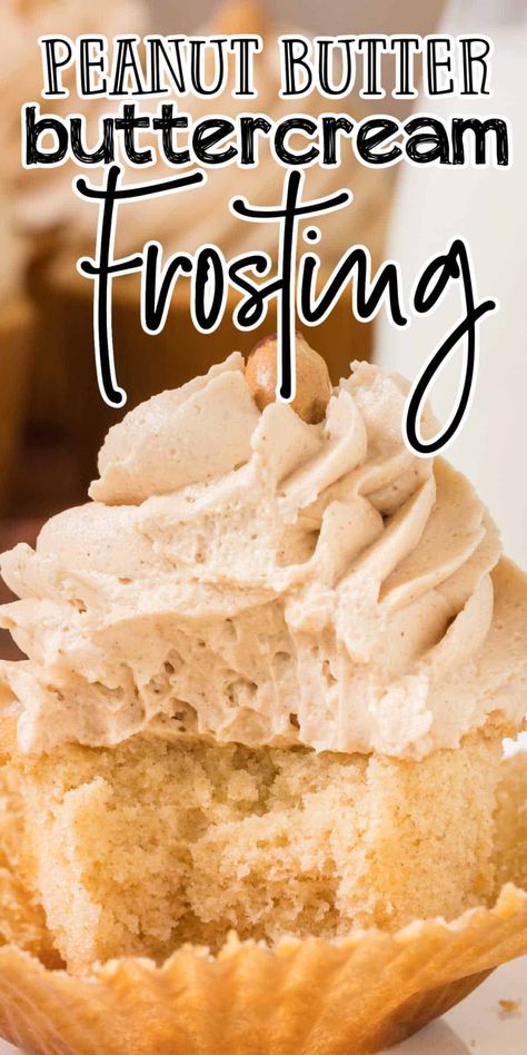 This bakery style Peanut butter buttercream frosting recipe is made with simple ingredients and is perfect for decorating cakes, piping on cupcakes, and topping for brownies! Best Peanut Butter Frosting, Peanut Butter Buttercream Frosting, Butter Frosting Recipe, Peanut Butter Frosting Recipe, Peanut Butter Buttercream, Peanut Butter Icing, Butter Pecan Cake, Cinnamon Cream Cheese, Frosting Recipes Easy