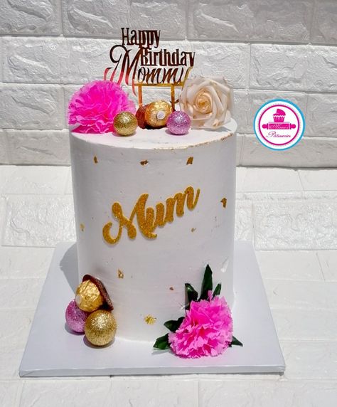 Cakes for mum Cake For Mummy Birthday, Birthday Cake For Mum, Mum Cake, Butter Cream Cake, Double Barrel Cake, Happy Birthday Mum, Barrel Cake, Birthday Cake With Flowers, Creative Birthday Cakes