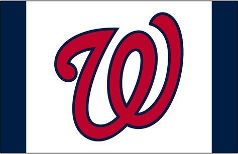 Washington Nationals Cap Logo (2013) - Curly W logo red with blue trim on white with blue on either side. Worn on the white-front-panel Washington Nationals batting practice caps starting in 2013 Washington Nationals Logo, Cap Logo, Nationals Baseball, Mlb Logos, Arizona Diamondbacks, Mlb Teams, Washington Nationals, Cincinnati Reds, Sports Logo