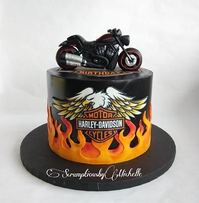 Motorcycle Birthday Cakes, Motorbike Cake, Tire Cake, Harley Davidson Cake, Harley Davidson Birthday, Motorcycle Cake, Bike Cakes, Edible Image Cake, Tall Cakes