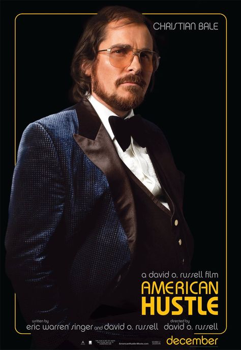 Christian Bale is Irving Rosenfeld. Some hustle as a way of life. REPIN if you agree. COMMENT if you disagree. American Hustle Christian Bale, Hustle Movie, Character Poster, American Hustle, Hollywood Costume, Fritz Lang, Pixar Characters, Amy Adams, Jeremy Renner