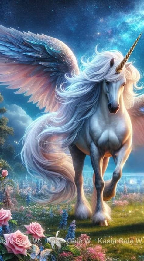 Real Unicorn Pictures, Magical Horse Art, Magical Animals, Unicorn Artwork, Unicorn And Fairies, Majestic Unicorn, Pegasus Unicorn, Magical Horses, Real Unicorn