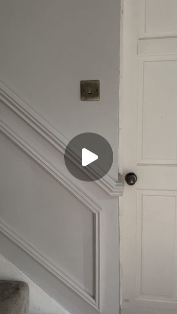 Nerkesha Rogers on Instagram: "ad Injecting some character into my stairs has made such a difference to the feel of my hallway.

I used the Nouveau dado rail primed in 30mm and the Gemini wall panel moulding primed in 25mm from @skirting4u 

Have you tried panelling up the stairs?
.
.
.
.
.
.
#wallpanellinguk #diywallpanelling #traditionalhallwayuk #neutraltraditionalhome #diyrenovation #mynorthwestnest" Low Dado Rail Hallway, Wall Panel Stairs, Panelling Up The Stairs, Stairs Wall Design, Stair Moulding, Stairway Wainscoting, Wall Panel Moulding, Stair Paneling, Stairwell Wall