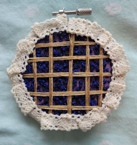 Embroidery Crafts on Tumblr Blueberry Embroidery, Pie Embroidery, Embroidery Crafts, Handmade Patch, Blueberry Pie, Embroidery Craft, Embroidery And Stitching, Embroidery Projects, Needlepoint