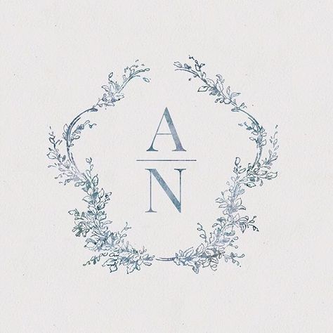 Wedding Logo Monogram, Wedding Logo Design, Wedding Crest, Wedding Logo, Letter N, Wedding Logos, Invitation Inspiration, Wedding Card Design, French Blue