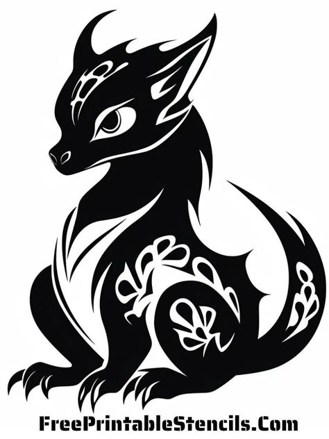 Dragon Stencils Free Printable, Dragon Svg Free, Dragon Stencils, Dragon Stencil, Pumpkin Carving Stencils Free, Dragon Zodiac, Carving Stencils, Dragon Silhouette, Dragon Images