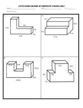 Volume of Composite Figure Quiz- A quick quiz to find out how well your students understand composite figures! 5th grade Composite Figures, Surface Area And Volume, Volume Of A Cylinder, Composite Shapes, 7th Grade Math Worksheets, Volume Worksheets, Volume Math, Area Worksheets, Teaching Geometry