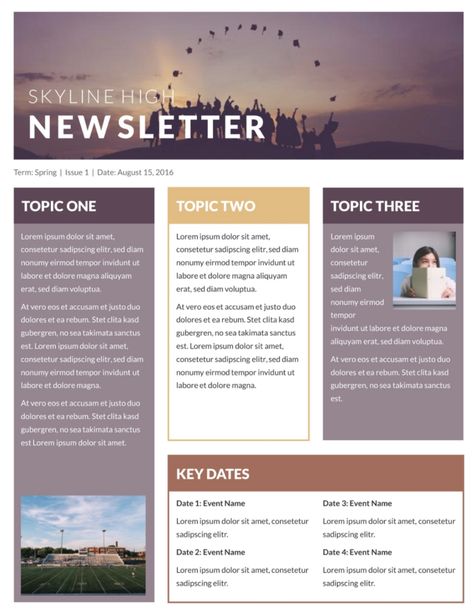 Best Newsletter Design Ideas to Inspire You School Newsletter Template Free, Newsletter Templates Word, Newsletter Design Layout, Newsletter Design Inspiration, Newsletter Design Templates, Monthly Newsletter Template, Newsletter Examples, Company Newsletter, Newsletter Template Free