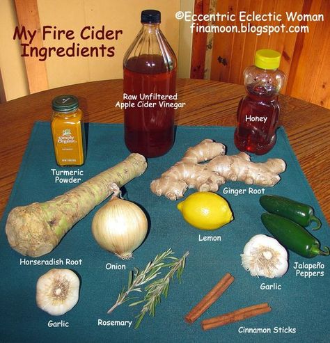 Fire Cider Prepare this fall and winter season before things get too cold by making a batch of Fire Cider a.k.a. Master Tonic or Flu Sh... Cold Remedies Fast, Fire Cider Recipe, Fire Cider, Cider Recipe, Natural Cold Remedies, Cold Home Remedies, Cold Remedies, Homemade Remedies, Natural Health Remedies