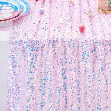 Iridescent Sequin Table Runner 12 x 72 Inch GlitterTable Runner for Wedding Birthday Party Baby Shower Decor Product Specification Brand:Nanaborn Material: Polyester Fiber Size: 1272IN(30183CM) Color:Pink/Purple Package Includes: Iridescent Sequin Table Runner1 The appearance design of our Table Runner is as beautiful and dazzling as a mermaid's glittering sequins. The dense round sequins can refract different lights under lights or sunlight, creating a romantic atmosphere and scene that will at Wedding Dining Table, Balloon Glow, Birthday Party Table Decorations, Fairy Garden Birthday Party, Wedding Dining, Table Cloth Decorations, Sequin Table Runner, Dining Table Decoration, Sequin Table