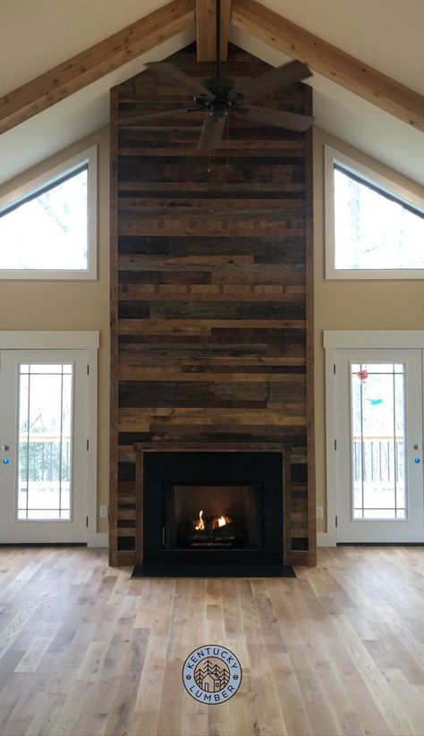 Barnwood Shiplap, Bathroom Curtains Ideas, Wood Fireplace Surrounds, Reclaimed Wood Fireplace, Wood Mantle Fireplace, Wood Plank Ceiling, Shiplap Boards, Shiplap Wood, House Renovation Projects