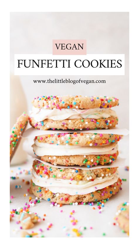 Cake Cravings, Funfetti Cookies, Vegan Baking Recipes, Dairy Free Cream, Vegan Cookies Recipes, Cookie Cake Birthday, Vegan Cake Recipes, Sprinkle Cookies, Bakery Recipes