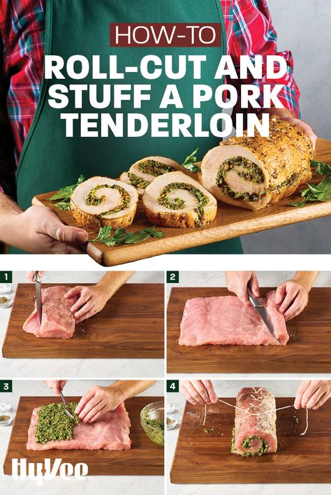 Healthy Stuffed Pork Tenderloin, Stuff Tenderloin Recipes, Rolled Pork Loin Recipes, Pork Roll Ups, Cooking Pork Loin, Pork Loin Ribs, Stuffed Pork Loin, Pork Sirloin, Pork Roll