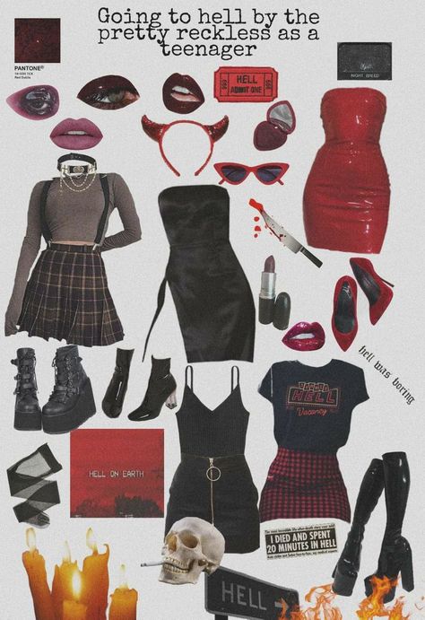 Demoncore Aesthetic Outfits, Vampy Aesthetic Outfit, Demoncore Outfits, Devilcore Outfits, Devilcore Aesthetic Outfit, Aries Outfits, Mood Clothes, Under Your Spell, Niche Memes