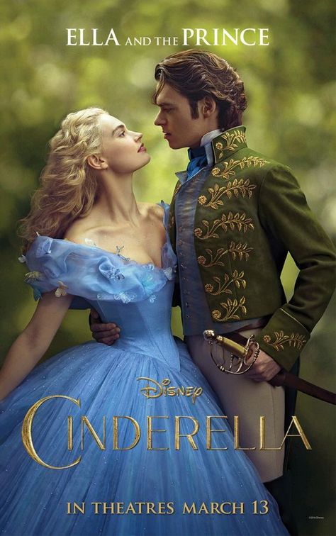 Cinderella (2015) Cinderella Movie Poster, Cinderella Live Action, Cinderella Characters, Cinderella Movie, Cinderella 2015, Cinderella Disney, Film Disney, 2015 Movies, Disney Live Action