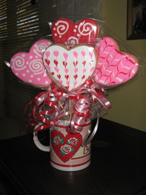 Valentine Cookie Bouquets | Taryn Lopez-Juarbe | Flickr Valentine Cookie Bouquets, Valentine Cookies Decorated, Cookie Bouquets, Valentine Cookie, Valentine Sugar Cookies, Valentines Baking, Valentine Gift Baskets, Valentine Bouquet, Valentines Cookies