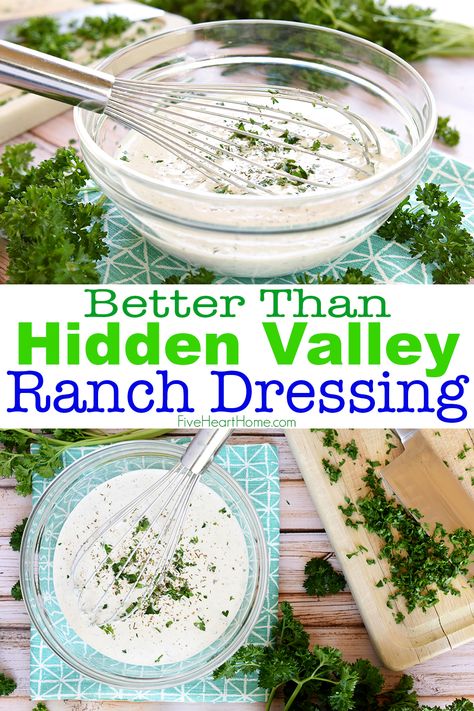 Ranch Dressing Recipe Homemade, Hidden Valley Ranch Dressing, Buttermilk Ranch Dressing, Ranch Dressing Recipe, Hidden Valley Ranch, Ranch Salad Dressing, Ranch Recipe, Salad Dressing Recipes Homemade, Homemade Ranch Dressing