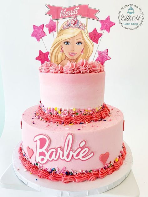 Adult Birthday Cakes, Barbie Birthday Party, Fairy Garden Designs, Barbie Cake, Cake Decorating Videos, Barbie Birthday, Alice In Wonderland Party, Barbie Party, Elegant Cakes