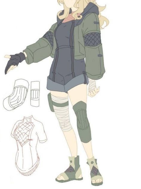 Cute Ninja Outfit, Naruto Character Outfits, Naruto Oc Clothes Ideas, Naruto Clothing Ideas, Ninja Clothes Naruto, Naruto Costume Ideas, Training Outfit Drawing, Anime Ninja Outfits Female, Naruto Kunoichi Outfit