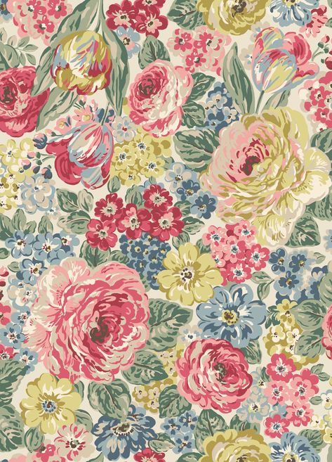 Orchard Bloom | A large, full bloom multi floral in soft dusky shades inspired by an antique design | Cath Kidston AW16 | Soft Floral Pattern, Cath Kidston Patterns, Cath Kidston Wallpaper, Large Floral Print, Floral Print Design, Cath Kidston, Antique Design, Floral Illustrations, Flower Backgrounds