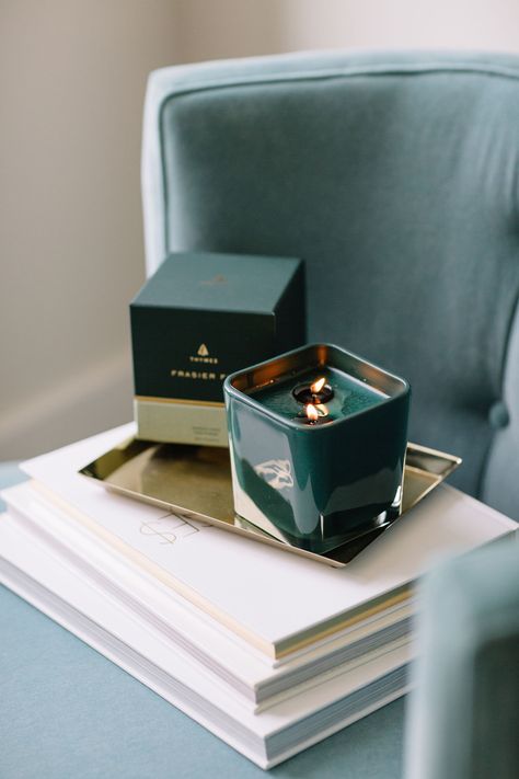 Luxury Candles Packaging, Candle Decoration Ideas, Thymes Frasier Fir, Lilin Aroma, Candle Packaging Design, Mood Candles, Frasier Fir, Noble Collection, Candle Decoration