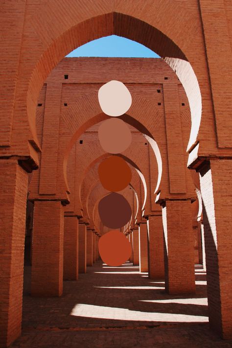 Terracotta color palette inspired by Moroccan architecture - Photograph by @pomylka on unsplash #color #colorpalette #branding #home #inspiration #nude #terracotta #morocco Follow @CreativeTadpole for more color inspo! Morocco Inspired Home, Pantone Terracotta Colour Palettes, Morroco Color Palette, Terracotta Astetic, Marrakech Color Palette, Moroccan Colour Palette, Middle East Color Palette, Arabic Color Palette, Morocco Color Palette