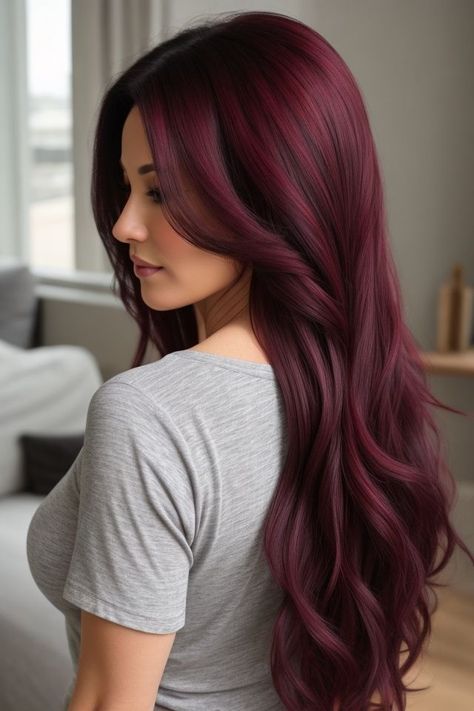 Strawberry Wine Hair, Maroon Things, Hair Color For Brown Skin, Wine Hair Color, Wine Red Hair, Wine Hair, Red Hair Inspo, Extension Hair, Hair Color Unique