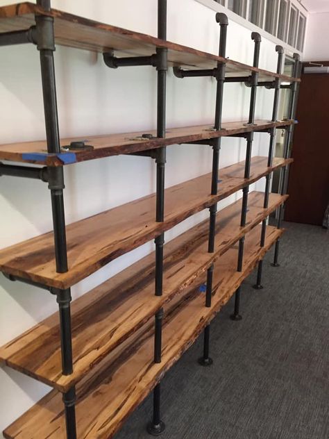 live edge shelves Live Edge Closet Shelves, Live Edge Bars, Live Edge Bookcase, Live Edge Entertainment Center, Live Edge Library Shelves, Live Edge Bookshelf, Live Edge Desk And Shelves, Live Edge Shelves With Pipes, Pipe And Wood Bar Shelves