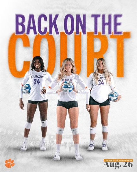 Clemson Volleyball on Instagram: "Back on the court tonight! #OwnToday" Clemson Volleyball, Clemson University, Clemson Tigers, Hawks, The Court, Tigers, Volleyball, Vision Board, Media