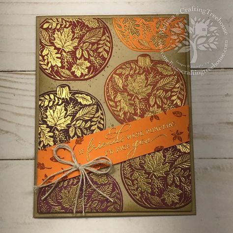 DIY Fall Cards with Pretty Pumpkins Bundle - Melissa's Crafting Treehouse Diy Fall Cards, Joy Fold Card, Card Making Ideas Easy, Crafting Techniques, Pretty Pumpkins, Pumpkin Cards, Cardmaking Ideas, Homemade Christmas Cards, Group Projects