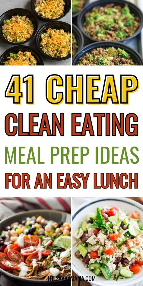 Simplify your week with these 41 cheap clean eating meal prep ideas! Packed with delicious options like salmon, shrimp, and lean meats, these recipes are perfect for an easy, healthy lunch. Plan your weekly meals effortlessly with these affordable and nutritious options that keep you on track with your clean eating goals. Start prepping today for a stress-free week! #CleanEating #MealPrep #EasyLunch #HealthyMeals #WeeklyPrep Healthy Lunch Plan, Clean Eating Meal Prep Ideas, Lunch Plan, Clean Eating Meal Prep, Cheap Meal Prep, Easy Clean Eating Recipes, Cheap Clean Eating, Clean Eating Lunch, Healthy Lunch Meal Prep