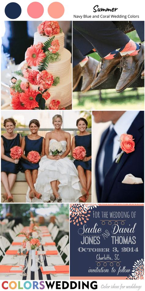 Navy Blue And Coral Wedding, Coral Wedding Colors Scheme, Coral Boutonniere, Blue And Coral Wedding, Blue Coral Weddings, Boutonniere White, Navy Blue And Coral, Wedding Navy Blue, Coral Wedding Colors