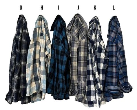 Each vintage flannel shirt is unique and once they are sold they will not be restocked. Pick the shirt that you want with the corresponding letter from the dropdown menu. You will receive one shirt per order. ☆ Material: Cotton, Acrylic, or Blend ☆ Style: All shirts are plain with little to no signs of wear. They are not damaged. #flannelshirts #flannelshirtswomenoutfits #flannelshirtswomen #flannelshirtsformen #flannelshirtsoutfits #vintageflannelsshirt Grunge Fits, Blue Flannel Shirt, Purple Flannel, Vintage Flannel Shirt, Womens Flannel Shirt, Blue Flannel, Tactical Clothing, Vintage Flannel, Mens Flannel Shirt