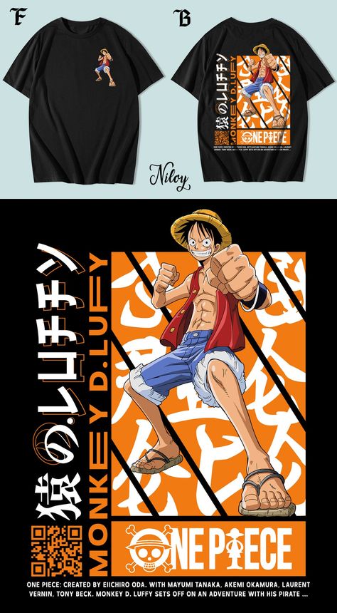 (One Piece) Anime T-Shirt Designs Like Monkey D. Luffy :: Behance Manga T Shirt Design, Anime T Shirt Design Ideas, Anime T Shirt Design, Tshirt Artwork, T-shirt Print Design, T Shirt Logo Design, One Piece Shirt, Anime Streetwear, Shirt Logo Design