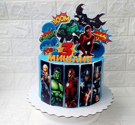 Marvel Cake Ideas Avengers Birthday, Avengers Cake Design, Marvel Birthday Cake, 25 Anniversary Cake, Marvel Birthday Party, Birthday Cake For Husband, Marvel Cake, Superhero Birthday Cake, Big Wedding Cakes