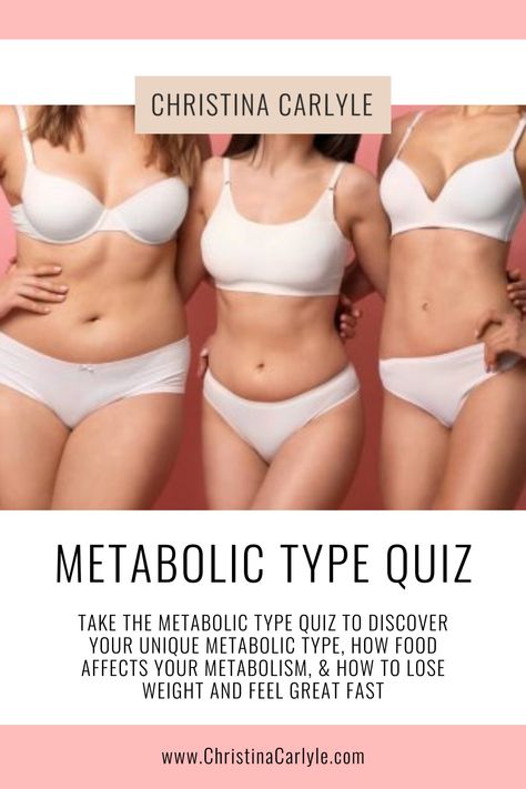 Discover your unique metabolic type with this Metabolic Type Quiz from fitness and health coach Christina Carlyle. How To Get Fast Metabolism, Metabolic Renewal Diet Type 5, How To Get A Faster Metabolism, Hormone Type Quiz, Metabolic Type, Body Rash, Christina Carlyle, Body Type Quiz, Faster Metabolism