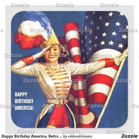 Happy Birthday America. Retro Pin-up Stickers Rolf Armstrong, 4th Of July Images, July Images, Pin Up Illustration, Pin Up Vintage, Happy Birthday America, Girls Magazine, Magazine Illustration, Retro Pin Up