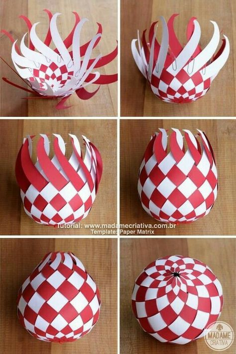 Paper Balls, Kraf Diy, Paper Ornaments, Paper Basket, Origami Crafts, Kirigami, Origami Paper, Christmas Decorating, Paper Crafts Diy