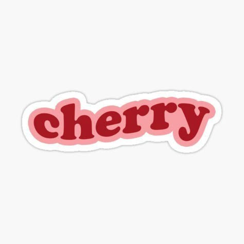 Cherry Sticker Aesthetic, Cherries Aesthetic, Orange Stickers, Cherry Sticker, Red Stickers, Futurisme Retro, Sticker Design Inspiration, School Murals, Cute Laptop Stickers