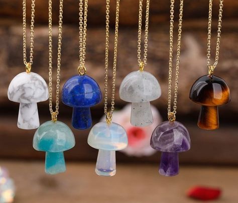 Crystal Necklace For Women \ Healing Reiki Crystal Mushroom \ Healing Crystal Necklace \ Minimalist Neckalce Amethyst Birthstone Necklace Mushroom Healing, Crystal Mushroom Necklace, Amethyst Birthstone Necklace, Crystal Mushroom, Women Healing, Mini Mushroom, Mushroom Necklace, Mushroom Pendant, Amethyst Birthstone