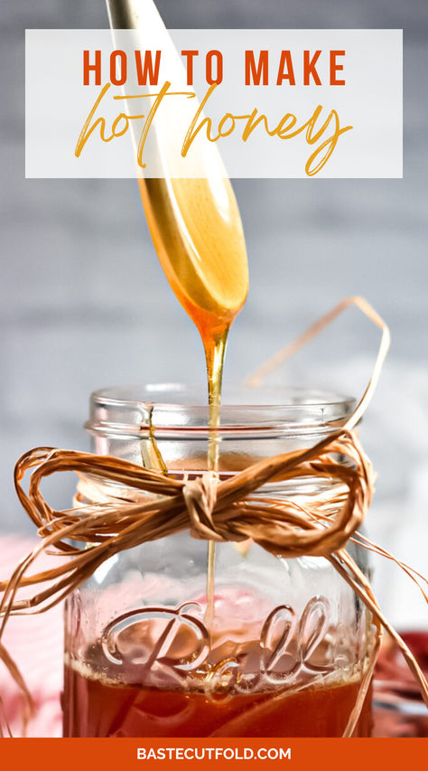 Infused with spicy chili peppers, this homemade hot honey recipe makes a nice addition to both sweet and savory dishes! How To Make Hot Honey, Hot Honey Recipes, Pepper Infused Honey, What To Use Hot Honey With, Chili Infused Honey, Vanilla Infused Honey, Hot Honey, Spicy Hot Honey Recipe, Fermented Hot Honey