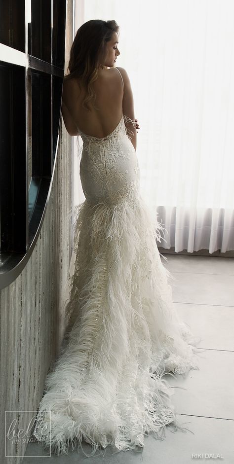 Riki Dalal Wedding Dresses Spring 2019: Glamour Bridal Collection #Wedding #Dresses #Gowns #WeddingDress #WeddingGown #Casamento #VestidoDeNoiva Wedding Dresses Trumpet, Backless Mermaid Wedding Dresses, Wedding Dress With Feathers, Feather Gown, Wedding Dresses Mermaid, Trumpet Wedding Dress, Trendy Wedding Dresses, Country Wedding Dresses, Dresses Mermaid