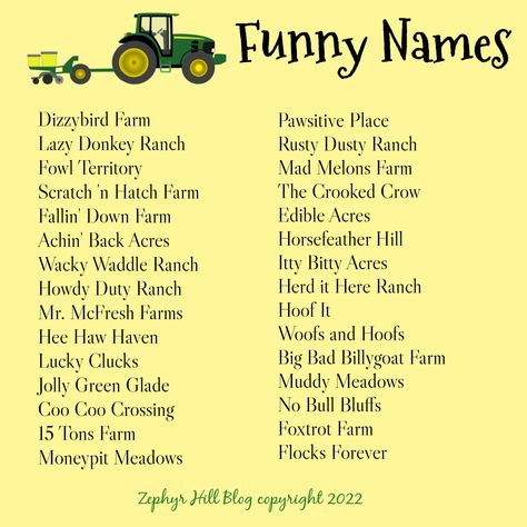 How to Name Your Farm or Ranch Stardew Farm Name Ideas, Hay Day Farm Name Ideas, Names For Farms, Stardew Valley Farm Names Ideas, Cute Farm Names Stardew Valley, Farm Names Stardew Valley, Cute Stardew Valley Farm Names, Farm Names Ideas Stardew Valley, Stardew Valley Farm Name Ideas