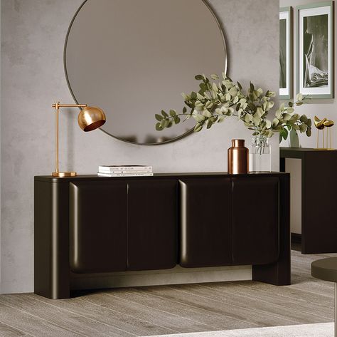 🖤 Experience stylish storage with the Noir 4 Door Sideboard 1900! 🖤 The sleek black color adds sophistication, while the middle shelf behind the doors provides ample storage for all your essentials. Made with durable mango wood, this sideboard is both functional and elegant. Elevate your space with this versatile piece. ✨ Features: Color: Sleek Black Material: Durable Mango Wood Storage: Middle shelf behind doors Transform your home with the perfect blend of style and functionality today!... Bedside Dressing Table, Dining Suites, Tv Cabinet Design, Hall Console Table, Lounge Suites, Sideboard Console Table, Modern Sideboard, Wall Table, Furniture Side Tables