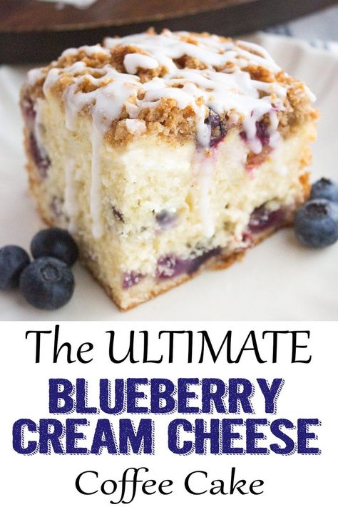 blueberry cream cheese coffee cake Blueberry Cream Cheese Coffee Cake, Blueberry Coffee Cake Recipe, Cheese Coffee Cake, Blueberry Desserts Recipes, Breakfast Cake Recipes, Breakfast Coffee Cake, Cream Cheese Coffee Cake, Coffee Cake Recipes Easy, Blueberry Breakfast Cake