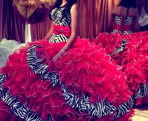 Pink zebra wedding dress Zebra Prom Dress, Teal Quinceanera Dresses, Sondra Celli, Zebra Wedding, Red Quinceanera Dresses, Quince Dress, Zebra Dress, Trashy Y2k, Ball Gowns Prom