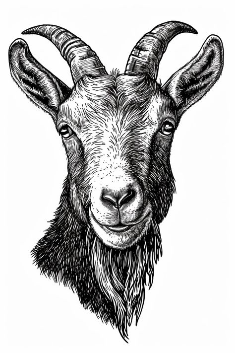 🖼️✨Try Best Midjourney Prompts - Click Link in my Bio📌🔗 Billy Goat Tattoo, Goat Face Drawing, Goat Head Drawing, Goat Images, Tattoo Goat, Goat Drawing, Goat Tattoo, Traditional Tattoo Flash Sheets, Long Horns