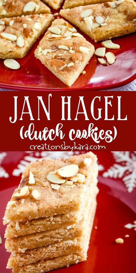 Dutch Almond Cookies, Dutch Dessert Recipes, Dutch Cookies Recipes Netherlands, Jan Hagel Cookies Recipe, Dutch Cookies Recipes, Dutch Baking Recipes, Dutch Baking, Dutch Christmas Recipes, International Cake Recipes