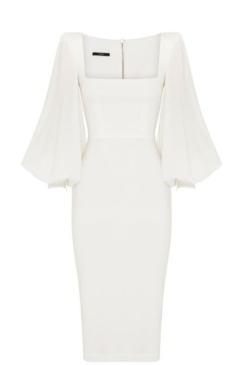 Alex Perry, Balloon Sleeve Dress, Little White Dresses, Classy Dress, Moda Operandi, Classy Outfits, Elegant Dresses, Fashion Collection, The White