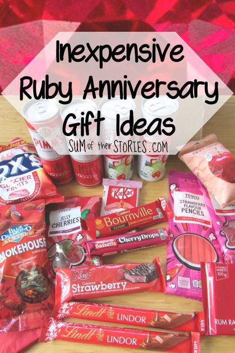 inexpensive 40th anniversary gift ideas #rubyanniversary #anniversarygiftideasforhim Wedding Inexpensive, 40th Anniversary Ideas, Ruby Wedding Anniversary Gifts, Wedding Anniversary Gift Ideas, Anniversary Ideas For Him, Ruby Anniversary Gifts, 40th Wedding Anniversary Gifts, Anniversary Gift For Friends, 40th Anniversary Party